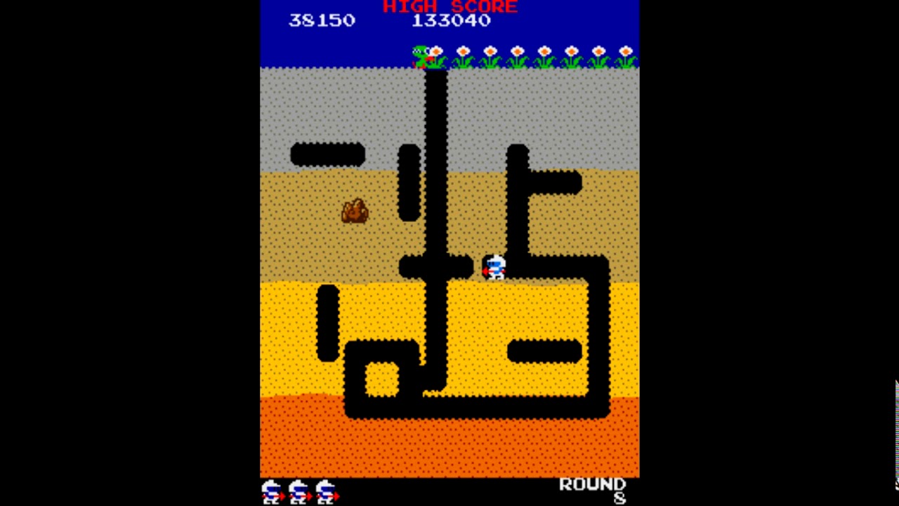 Scoring 100,000 points on Dig Dug