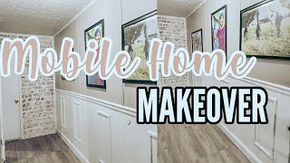 single wide mobile home makeover | hallway transformation | MOBILE HOME UPDATES  🔨