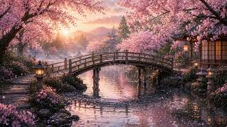 57 🌸 Cherry Blossom Bridge 🌸 Tranquil Japanese Garden  Peaceful Oil Painting Ambience 4K screenshot 5