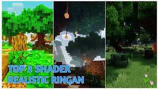 Top 3 Shaders Minecraft PE 1.21+ Realistic Ringan || SHADER MCPE