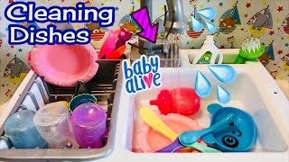 💦Washing Baby Alive dishes 💦 using the Spark Create Imagine KITCHEN SINK and review