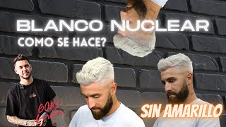 Como hacer un BLANCO NUCLEAR? Decoloración en hombres. Como decolorar hasta un blanco? GORI BARBER