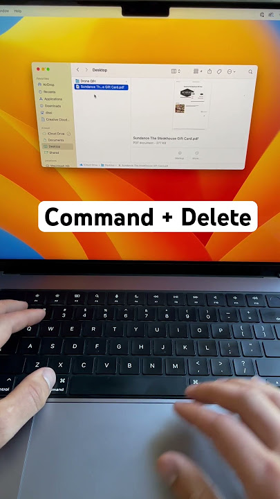 Delete files on Mac with ⌘   ⌫