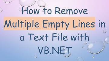 How to Remove Multiple Empty Lines in a Text File with VB.NET