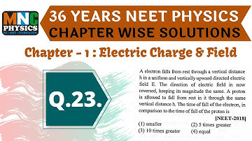 an electron falls from rest through a vertical distance h in a uniform and vertically upward