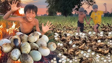 Decko streams, chapter: Primitive Foodie KH #039 Finding duck eggs, grilling for food!