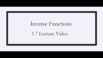 1.7 Lecture Video - Pre-Calculus