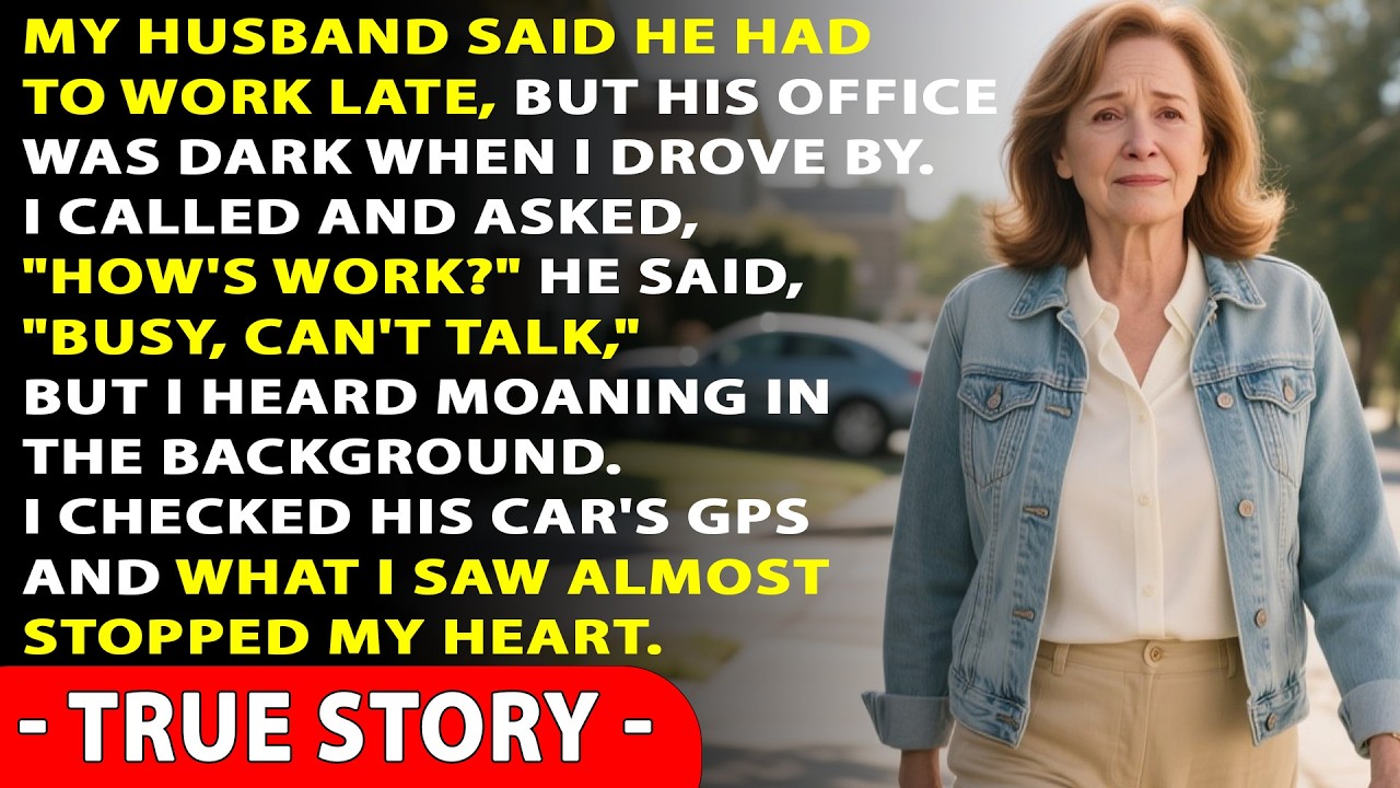 My husband said he’d work late, but when I tracked his GPS, I almost passed out!