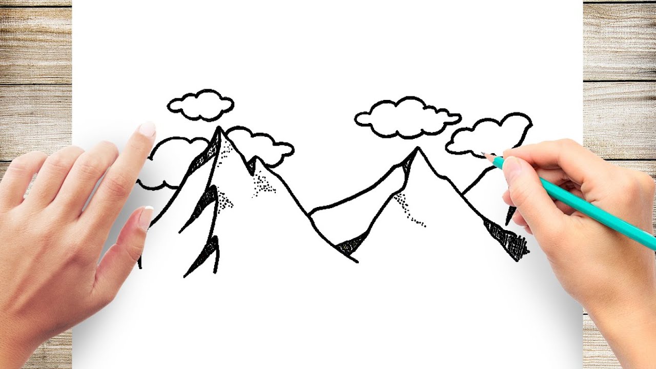 Wild Landscape Hand-drawn Simple Pencil Silhouette Stock Illustration  1561503940 | Shutterstock