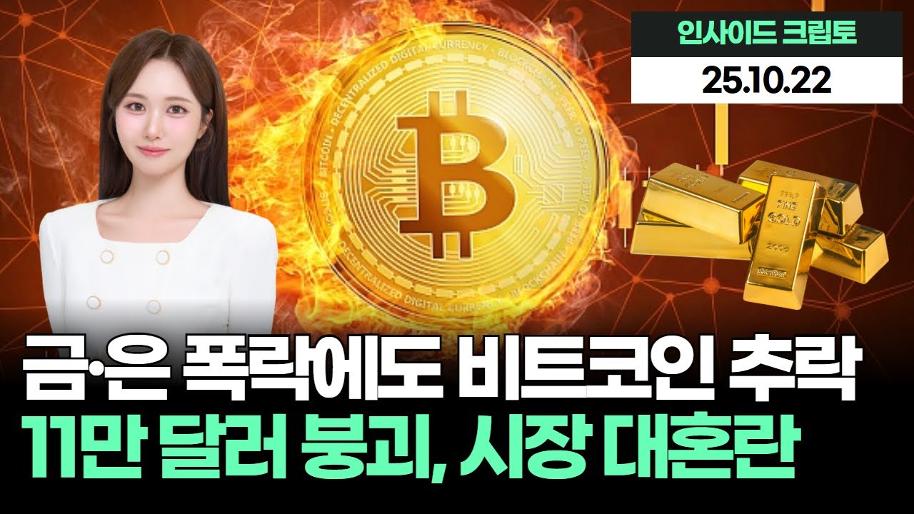 금·은 폭락에도 비트코인 추락! 11만 달러 붕괴, 시장 대혼란