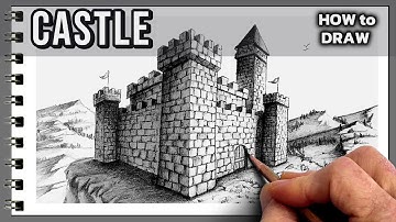 How to Draw a CASTLE Using TWO-POINT Perspective for Beginners