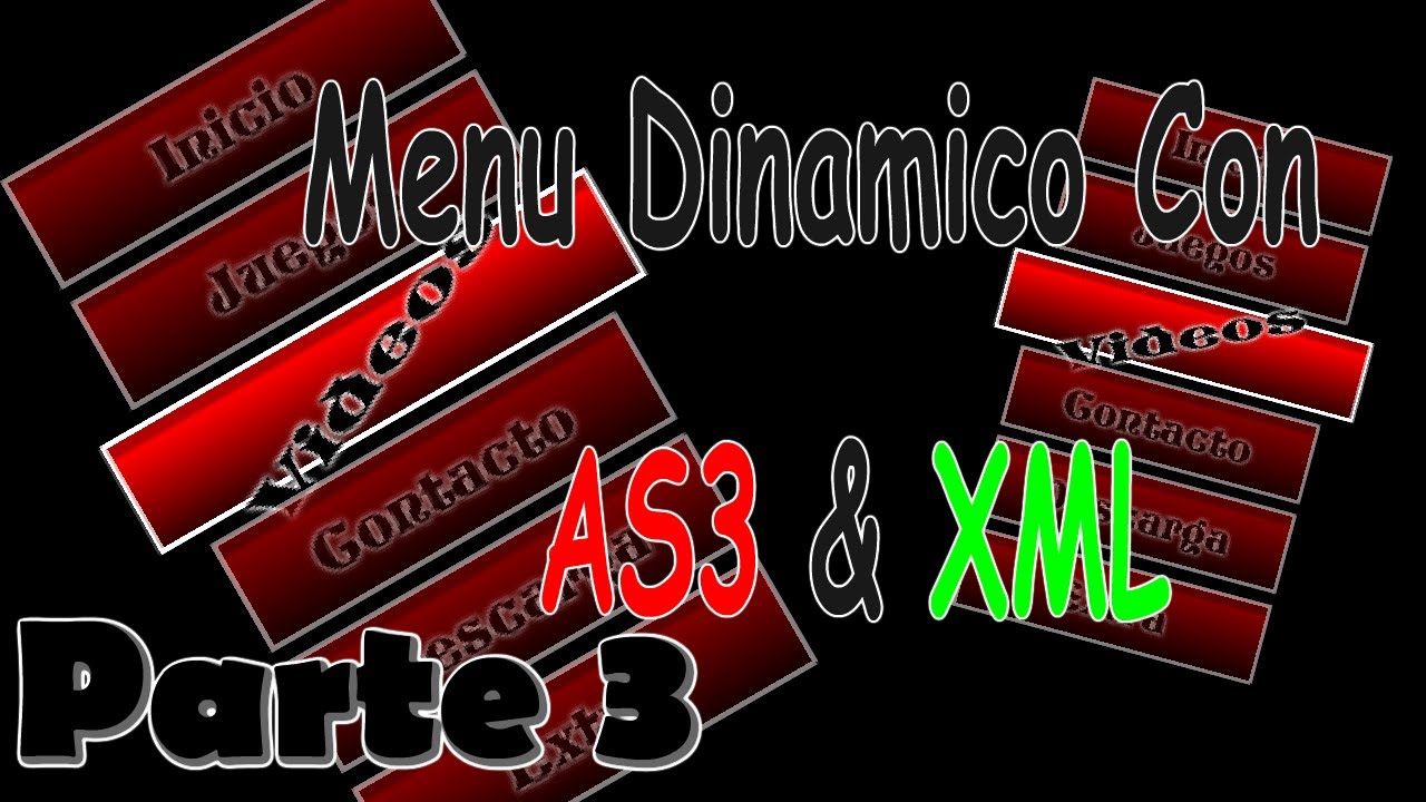 Adobe Flash - Menu Dinamico con AS3 & XML Parte 3/3 - YouTube