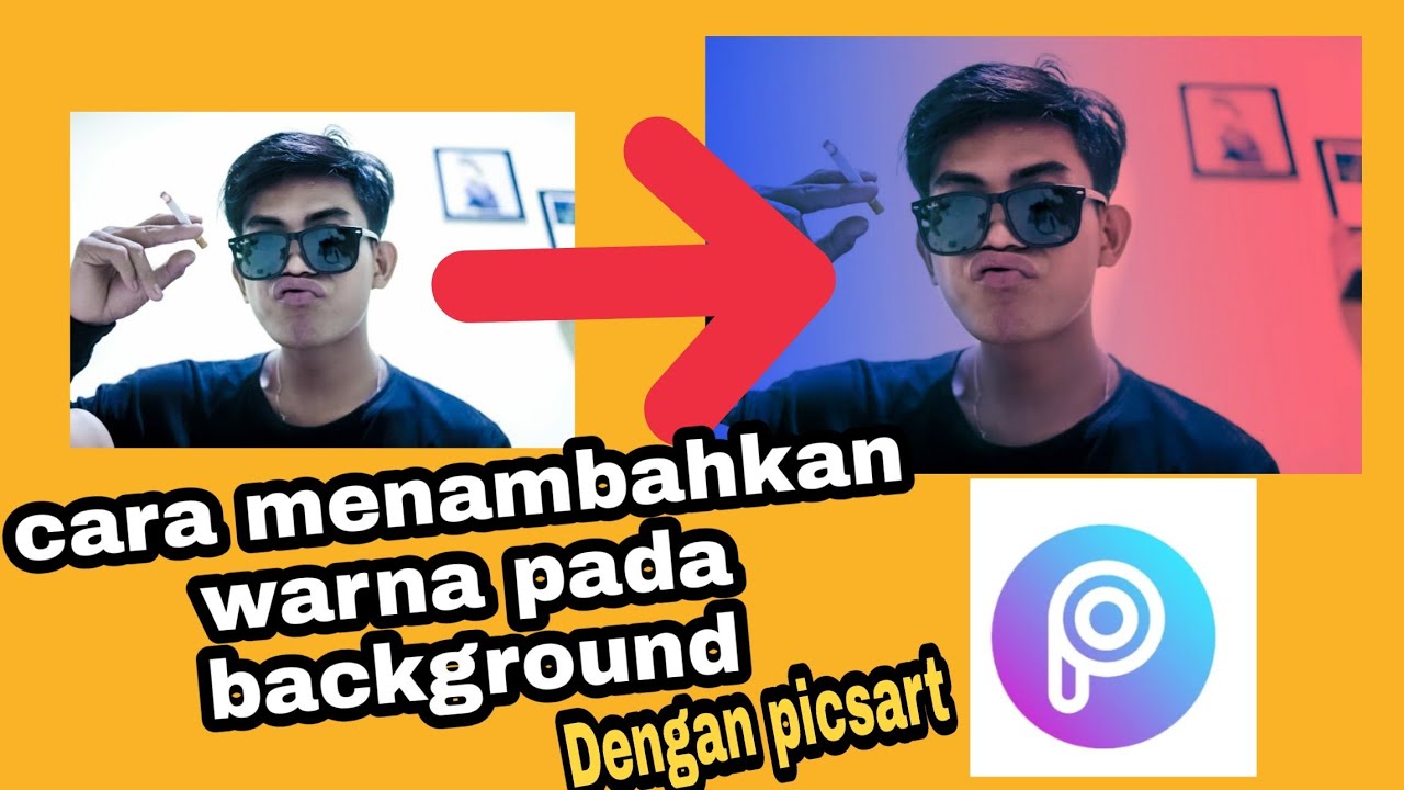 Cara ganti  edit foto background  dengan PicsArt YouTube