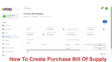 How To Create Purchase Bill Of Supply | Startup Khata
