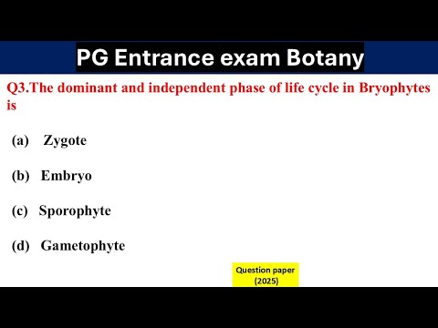 PG Entrance Exam | Botany | 2025 #BotanyExamPrep - YouTube