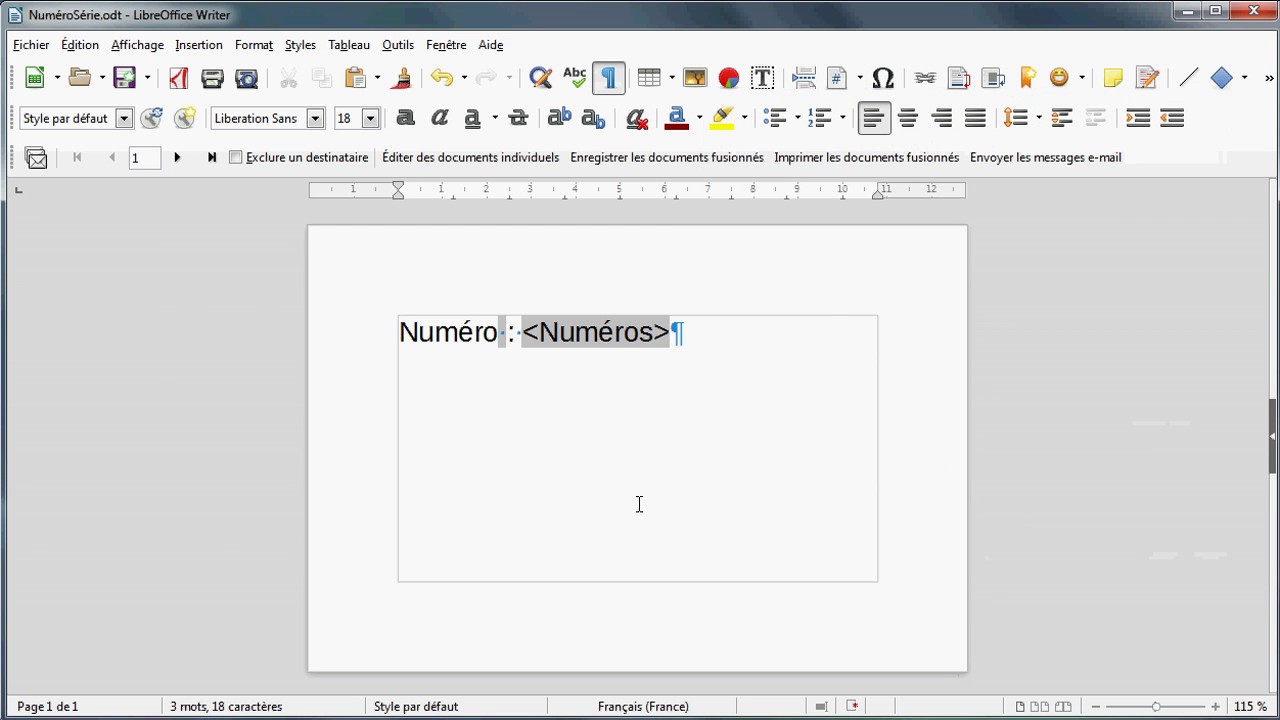 LibreOffice Writer - Numéroter automatiquement des documents texte