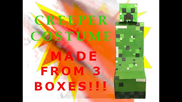 Minecraft Creeper Halloween Costume Made from 3 boxes!