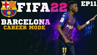 FOUR GOALS FOR SUPER SANE !!!!!!! BARCELONA CAREER MODE FIFA 22 EP 11