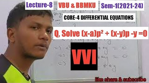 Differential equation sem-2 mathematics honour | Most Important Questions with solutions #vbu #bbmku