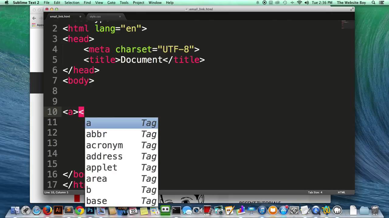 HTML Tutorial How To Create An Email Link Using HTML YouTube