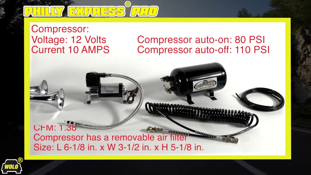 Wolo 853 Philly Express - Clacson Per Auto E Camion A 4 Trombe Cromato