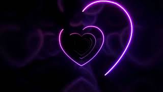 Neon Lights Love Heart Tunnel I Purple Heart Background | Neon wallpaper Heart  I animation heart