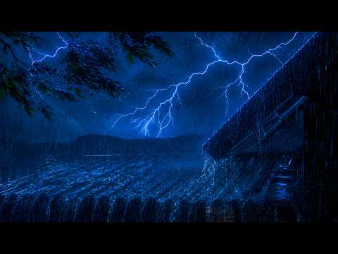 Let the Storm Wash Away Fatigue 🌧️ roof rain, thunder, and a safe rainy night mood