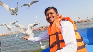 Allahabad Ke Sangam me Enjoy Karte hue || Siberian Pakshi 🕊️ke sath Masti karte hue🦜🕊️🦤#viral #video