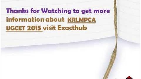 KRLMPCA UGCET 2015 Exam