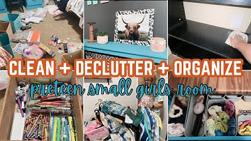 NEW HUGE PRE TEEN GIRLS ROOM KONMARI | CLEAN + DECLUTTER + ORGANIZE | MESSY TO MINIMAL