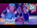 Blippi &amp; Meekah Go Skating - Moonlight Rollerway | Blippi |🔤 Moonbug Subtitles 🔤| Learning Videos