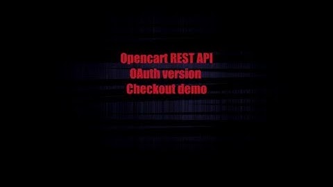 Opencart REST API OAuth version demo