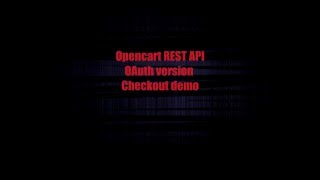 Opencart REST API OAuth version demo
