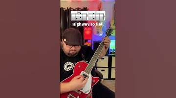 Highway To Hell by AC/DC Guitar Tutorial Lesson! #shorts #youtubeshorts #guitar #music #guitarra