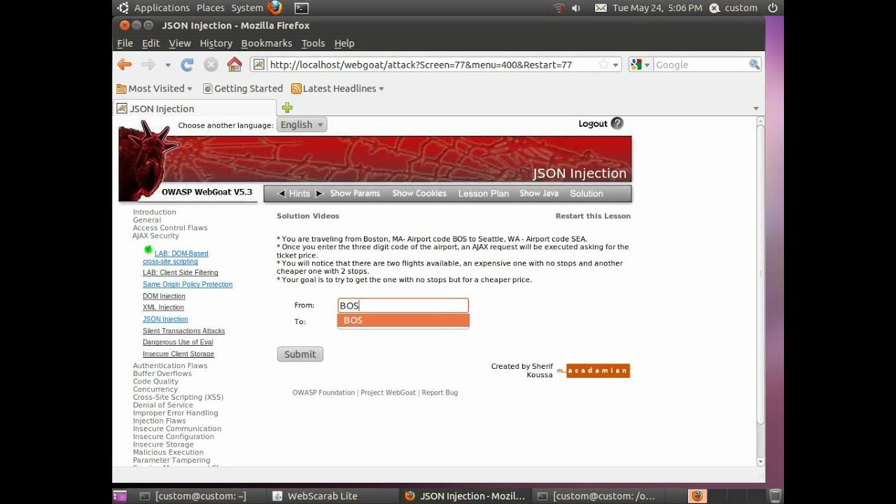 JSON Injection YouTube