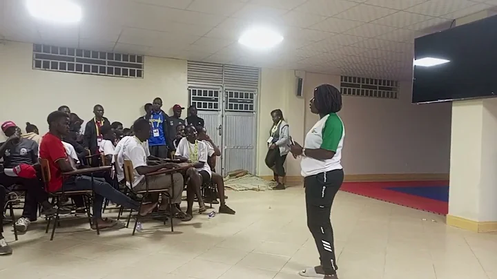 Utf General Secretary judith Auju briefing players before the start of the 12th east Africa un'ty 22