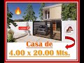 🔥Plano de CASA 4.00 x 20.00 Mt. 3  DORMITORIOS / HOUSE 4,00 X 20,00 Mts.✅ 🔥