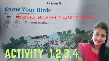 class 3 Butterfly lesson 4 KNOW YOUR BIRDS Activity 1,2,3,4 page no 53-59 #english#activity#solution