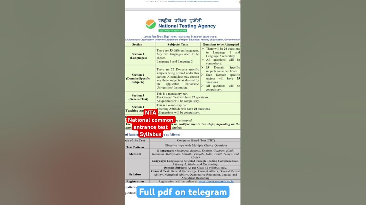 national-common-entrance-test-syllabus-by-nta-2023-youtube