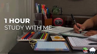 Study with me no music | No break | Background Rain sound 🌧️