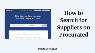 How to Search for a Supplier on Procurated