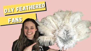 Making Props for Aladdin the Musical - How to make beautiful feathered fans on sticks