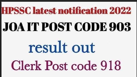 HPSSC jao it 903 or clerk 918 result out #joait #clerk #bharatdailynews #result