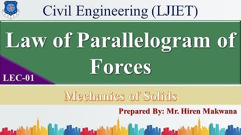 LECTURE- 01 | LAW OF PARALLELOGRAM OF FORCES | MECHANICS OF SOLIDS | HIREN MAKWANA