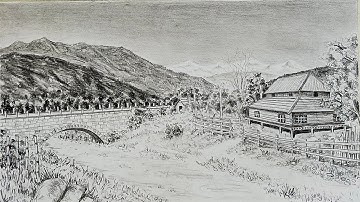 How To Draw Easily Simple But Beutiful Upland Scenery In Atmospheric Perspective With Pencil Art
