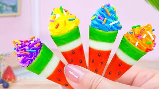 Tasty Rainbow Watermelon Ice Cream 🍉 1000  Satisfying Mini Dessert Recipe 💘 Petite Baker Making Idea