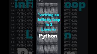 writing an infinity loop in python #python lover#pythonprogramming