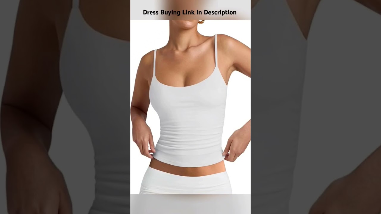 Women's Basic Double Lined Scoop Neck Tank Tops Adjustable Cami Tank Summer Sleeveless Tops