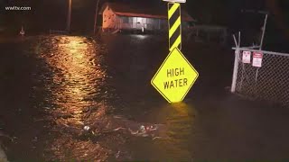 Video: LA 1 underwater in Lafourche Parish due to Hurricane Laura's surge