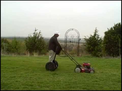 Segway Mowing Grass Grandmothers Kitchen